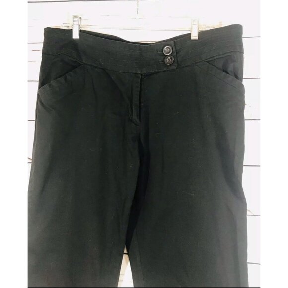 Karen Brooks Womens Sz 14 Plus Black Capris Crop Pants Dressy Summer Office - Picture 2 of 5